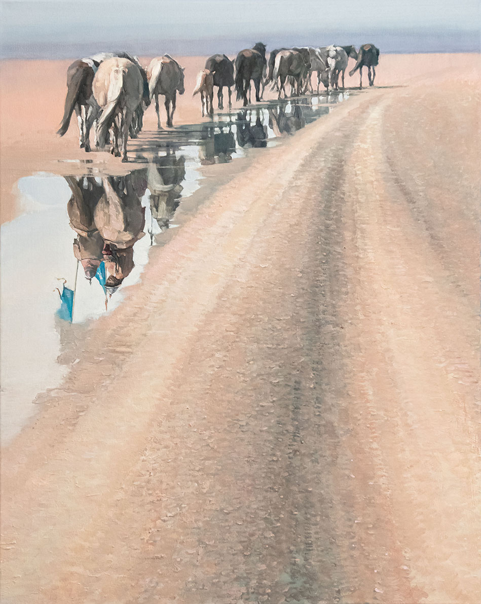 Zwei Hengste, 2025, 80x60 cm, Siebdruck auf Papier.png